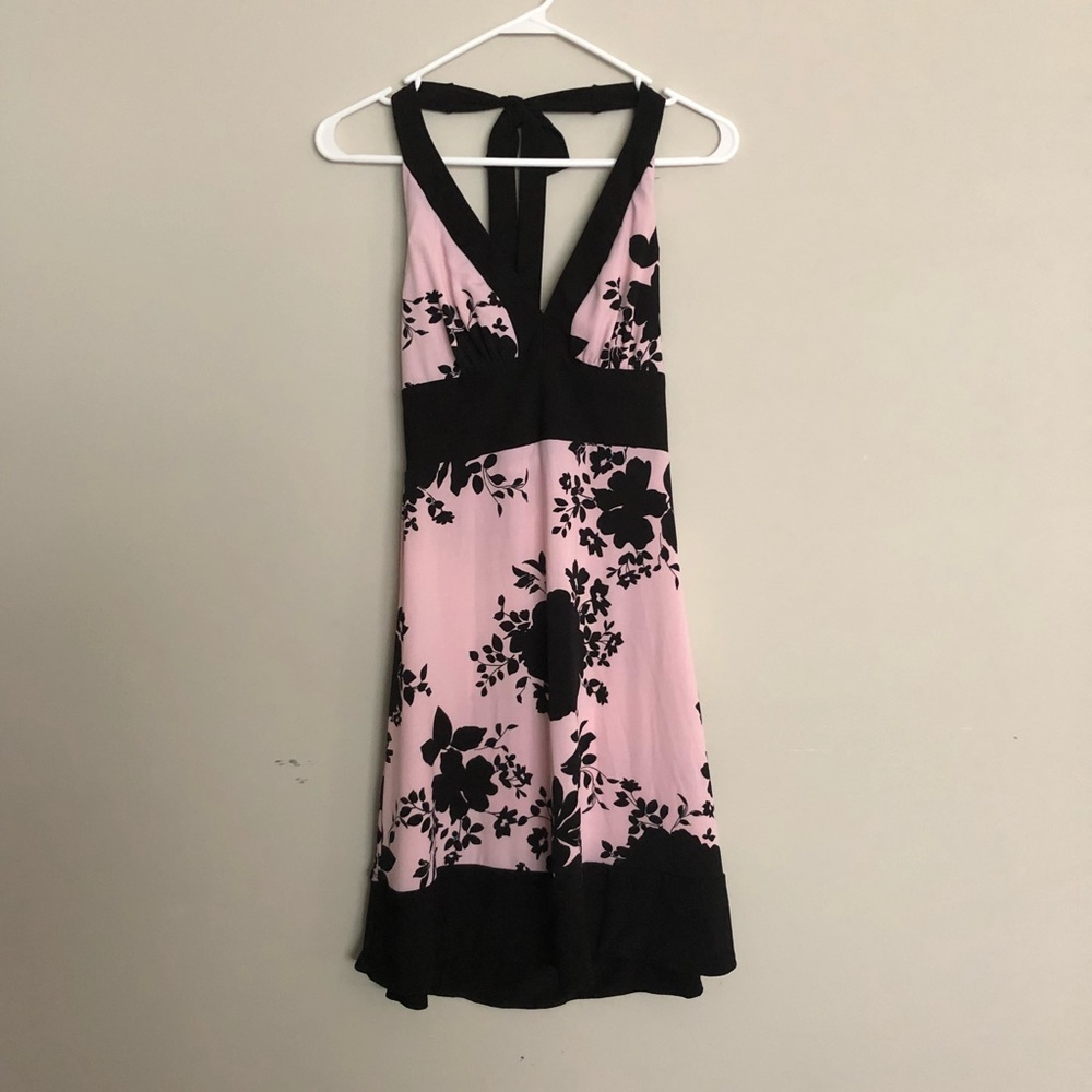 Pink and Black Halter Dress size small